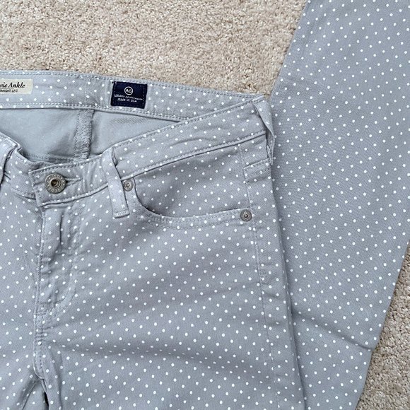 Like new AG gray/light blue with white dot Stevie ankle slim straight si… - Picture 4 of 7